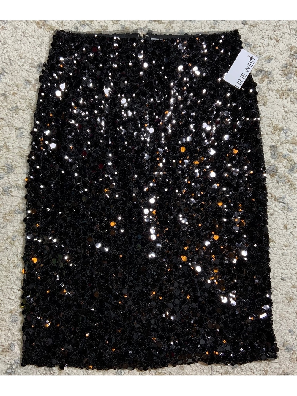 Brand New Nine West Black Sequin Pencil Skirt Size Large